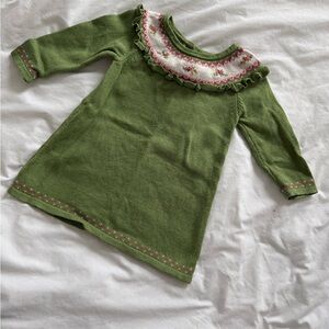 👒 Janie and Jack Green Knit Dress